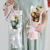 Fleurs décoratives tricotées à la main au Crochet Bouquet de lait coton fleur artificielle PVC sac cadeau lumière LED ensemble de cordes artisanat créatif maison