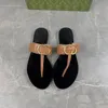 Designer Slides Dames Slippers Leren damessandaal met dubbel metaal Zwart Wit Bruin Slippers Zomerstrandsandalen met doos