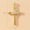 Colares de pingente de cobre vibrante e zircão micro-conjunto colar de cruz para fazer jóias diy em estilos americanos europeus