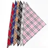 Écharpe triangulaire pour animaux de compagnie, ruban de liaison, serviette d'eau pour la bouche, bandes pour chiens, double couche, style britannique écossais