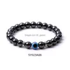 Charmarmband Turkish Blue Evil Eye 8mm Tiger Beads Handgjorda elasticitetsarmband för män Kvinnor Yoga Reiki smycken Drop Deli Dhgarden Dh68K