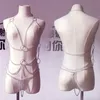 مثير مجموعة سلسلة المعادن bodysuit مثير الملابس الثابتة جوفاء الملابس الداخلية الإباحية ملابس الجنس catsuit ملهى ملهى متجرد الزي cosplay 231030