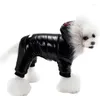 Odzież dla psa Wodoodporna i śnieżna snowsuit w stylu snowsuit zimowe ubrania cztery nogi gęste ciepłe płaszcze kurtki do małego szczeniaka ubrania