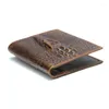 Plånböcker alligator mönster smal fullkorn läder plånbok för män krokodil korta hållare