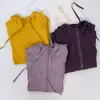 Lu Lu Yoga Citron Manteau à capuche Chemise à manches longues Vêtements de sport pour femme Coupe ajustée Fermeture éclair Pouce Veste Matin Course Fitness Veste à capuche Alo Running Athletic