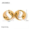Hoop Earrings Youthway Creative Pattern Stainless Steel O Shaped Drop Shape Glossy Waterproof Fashion Jewelry For Women