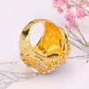 Кольца кластера Kinel, роскошное очаровательное красное кольцо, золотого цвета, инкрустация австрийскими кристаллами, обручальное для женщин, обещание, Рождественский подарок 2023