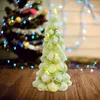 Christmas Decorations Glowing Glass Mini Tree Desktop Elegant Lighted Figurine Xmas Year Party Home Decoration Figurines Miniatures