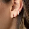 Boucles d'oreilles Huggie en zircone cubique plaqué or 14 carats, bijoux de luxe légers à la mode pour femmes
