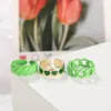 Кольца кластера, модное корейское винтажное двухслойное эмалированное кольцо в форме сердца для женщин, капающее масло, цвет контрастного металла, ювелирные изделия для пар