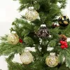 Décorations de Noël Boules d'arbre de Noël Ornements de boule de Noël scintillants PVC incassable 2,36 pouces / 6 cm Boules de Noël décoratives Or noir 231027