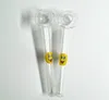 Smiling Face Logo Pyrex Glass Oil Burner Pipe Straight Tube Hand Pipes Spoon Pipe Mini Accessories