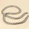 Kedjor Längd 7-40 "10 mm breda män halsband Rostfritt stål Silverfärg för kvinnor pojkar Curb Cuban Armband smycken