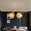 Żyrandole Modern Cottagecore Złote Bird's Nest LED na salon bar barowy stół stołowy dekoracja lampy lampa oświetlenie