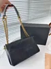 Elephant Grain Cowhide Stylish Double Chain Soft Leather Texture Large Casual Autumn New Underarm Trend Shoulder Bag for Women