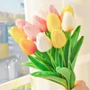 Fleurs décoratives 3pcs fleur artificielle bouquet de tulipes de mariage 34cm de haute qualité faux pour l'arrangement de décoration de fête de jardin à la maison