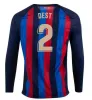 Barcelone 23 24 Maillot de football à manches longues Robert Lewandowski Raphinha Andreas Christensen Ronald Araujo Sergi Roberto Marcos Alonso Inigo Martinez Pau Cubarsi