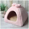 Canis canetas inverno outono cor sólida pet cama sofá pelúcia fofo canil casa quente macio almofada de dormir para gatos cães acessórios 231030