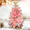 Christmas Decorations Exquisite Christmas Tree with Lights 2ft Small Tabletop Mini Pink Artificial Xmas Tree with Christmas Ornaments Christmas Decor 231027