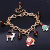 Charmarmband Fashion Santa Claus Armband Alloy Drop Oil Christmas Tree Elk Men's and Women's Jewelry Gift