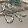 Chaînes Véritable pur 999 chaîne en argent fin 5,5 mm perles de tulipe collier à maillons tête de dragon 31-32g