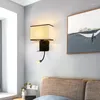 Wandlamp El nachtkastje met tuimelschakelaar USB-poort Modern binnen creatief ijzeren planklicht voor slaapkamer woonkamer