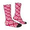 Chaussettes pour hommes, treillis de saint-valentin, unisexe, printemps, été, automne, hiver, basket-ball, Style Happy Street, chaussettes folles