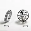 Moda astronomia bola anéis homem openable girar esfera cósmica planeta carta anel feminino moda charme jóias acessórios