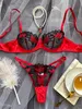 Fancy Lingerie Set Floral Lace Bra Set Bilizna Luxury Ware Looking Underwear Sexy Erotic Fine Fine Spets Exotic Set