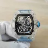 SUPER Factory Reloj para hombre 44 mm x 50 mm RM35-02 RAFA NTPT Esqueleto Cristal de zafiro transparente LumiNova Relojes de diseño Mecánico automático para relojes de pulsera para hombre