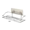 Bathroom Shelves Self Adhesive Bathroom Shower Organizer Basket Stainless Steel Bathroom Shelf Shower Basket Wall Mounted Storage Shelf Rack 231030