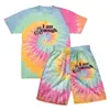 Set di abbigliamento I Am Kenough Tie Dye 3D Stampa Tuta Estate Uomo T-shirt Set Moda Streetwear Magliette Pantaloncini 2 pezzi Tute per bambini Abbigliamento sportivo 231027