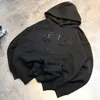 2023 Herbst/Winter Neues, fortschrittliches Sweatshirt, hochwertige Designer-Herren- und Damen-Schwarz-Kapuzen-Paare, einfacher Stahl-gedruckter Buchstabe-Logo, lässiger, lockerer Kapuzenpullover