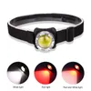 Headlamps COB LED Headlamp USB Rechargeable Headlight Waterproof Head Lamp White Red Lighting With Built-in Battery