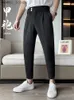 メンズジーンズメンズパンツエレガントカジュアルブレザーパンツ韓国ファッションスリムフォーマルズボン男性ブラックドレスパンツクラシックスーツパンツホワイトハーレムパンツl231030