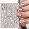 Snowdrop 5D Embossed Nail Stickers Acrylic White Blue Engraved Flower Leaf Wedding Decal Slider Manicure Decoration BESTZ-5D29 Nail ArtStickers Decals Nail Art