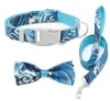 Dog Leash Leashes Set Adjustable Collar Collars With Cute Printed Bow Tie For Small Medium Large Dogs Pitbull Bulldog Pugs Beagle5693169