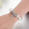 Charme Armbänder Annapaer 2023 Drop Mujer Schmuck Silber Farbe mit Stern Perlen Charms Armreifen Kristall für Frauen Geschenk B17134