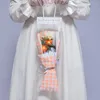 Fleurs décoratives tricotées à la main au Crochet Bouquet de lait coton fleur artificielle PVC sac cadeau lumière LED ensemble de cordes artisanat créatif maison