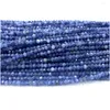 Pedras preciosas soltas Veemake azul cianita rondelle contas facetadas joias naturais cristal 07698