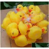 Sand Play Water Fun High Quality Baby Bath Duck Toy Sounds Mini Yellow Rubber Ducks Small Children Swiming Beach Gifts K9 Drop Deli Dhcez