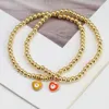 In Bulk Women's Copper Alloy Yellow Love Blue Eyes Beaded Bracelet Fashion Devil's Eye Bracelets Jewelry Accessories Female