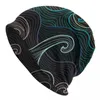 Boinas Otoño Invierno Gorro Sombrero Fino Punto Abstracto Mar Olas Gorros Gorro Cálido Unisex Multifunción Tapa De Cobertura