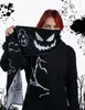 Шарфы японский креативный Kawaii мультяшный принт вязаный женский шарф Kpop готический хип-хоп забавный Y2K черный мужской 231030
