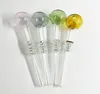 4 Color Glass Pipes Pyrex Smoking Handle Pipes High quality oil burner tube