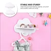 Decorative Figurines 2 Pcs Shelf Wall Mounted Shelves Storage Bathroom Rack Supply No Punching Kitchen Seasoning Cloud Wooden Child