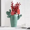 Vases Cactus vert Vase en céramique décoration de bureau arrangement de fleurs minimalisme porcelaine fleurs pots moderne décor à la maison