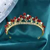 Halsband örhängen set barock kristallröd blommig brud rosen tiaras krona brud bröllop dubai smycken