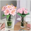 Garden Decorations 2 Pcs Artificial Flower Faux Mini House Miniature Potted Resin Decor Decoration Tiny Bonsai