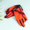 Cycling Gloves Fishing 3 Cut Fingers Anti- Waterproof Touchscreen Mittens For Camping Driving Running Hiking ( Orange )